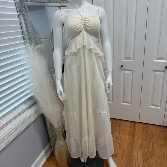 chinese dress ladies Taupe Forever Us Ruffle Tiered Maxi Dress  Aquarius Brand